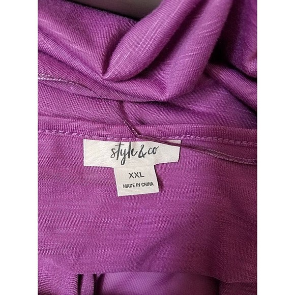 Style & Co Womens Top Lilac Size 2X Shirred Sleeves Boho New - Picture 4 of 5